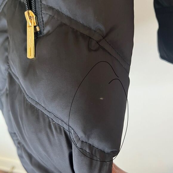 Kenneth Cole New York Black Down Insulated Full Zip Hooded Fur Puffer Coat Large - Picture 8 of 16